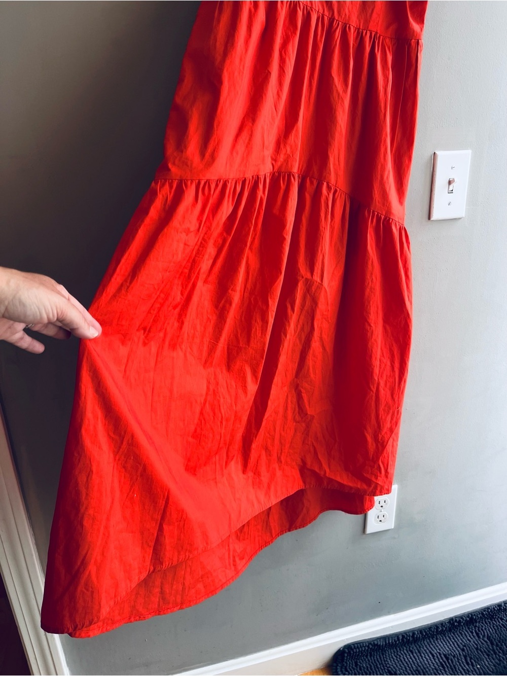 Red Tie-Strap Summer Dress Pockets NWT Size Small - Picture 7 of 11